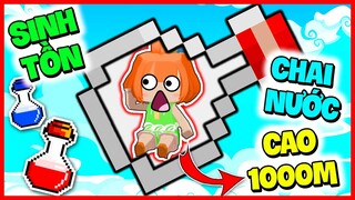 NOOB KAMUI LẦN ĐẦU SỐNG TRONG CHAI NƯỚC CAO 1000M | THỬ THÁCH 24H SINH TỒN TRONG MINI WORLD