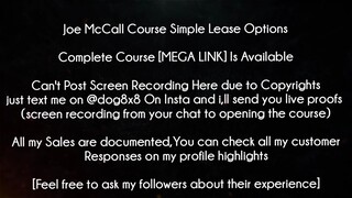 Joe McCall Course Simple Lease Options download
