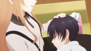 Lucky Amane sleeps on Shiina's Laps | The Angel Next Door Spoils Me Rotten Ep 11