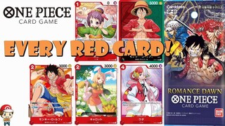 ALL The Red Cards from the 1st EVER One Piece TCG Set! Romance Dawn! (One Piece TCG News)