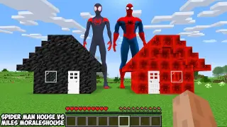 SPIDER MAN HOUSE VS MILES MORALES HOUSE in MINECRAFT! SUPERHEROES WORLD CHALLENGE!