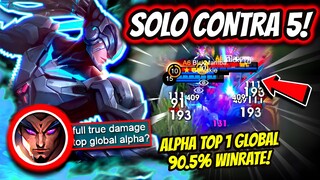 ¡EL VERDADERO 1 vs 5! *NO CLICKBAIT* ALPHA TOP 1 GLOBAL 90.5% WINRATE! | MOBILE LEGENDS