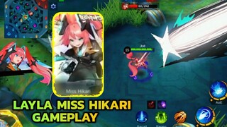 New Upcoming Layla Miss Hikari The Aspirants Skin Gameplay || Layla Anime Skin Mobile Legends | MLBB
