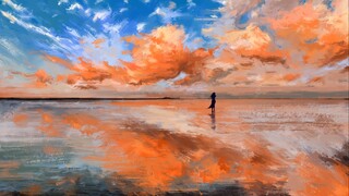 [Vẽ tranh] Các bước vẽ "Sky Mirror"