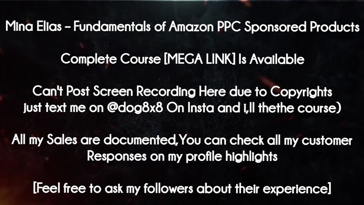 Mina Elias  course – Fundamentals of Amazon PPC Sponsored Products download