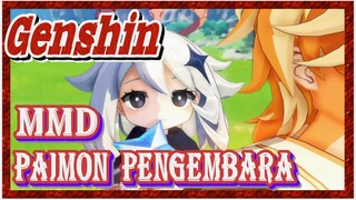 [Genshin, MMD] Paimon hanya bisa mengasihani Kakak Pengembara