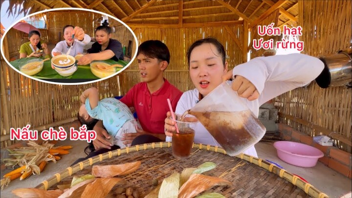 Hôm nay Mai đi bẻ bắp , lần đầu nấu chè bắp nếp uốn hạt ươi cùng anh Sang #ngocmaivlog