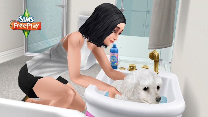 life with a poodle puppy (luna) | sims freeplay