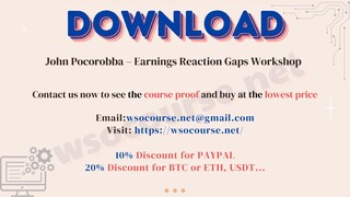 John Pocorobba – Earnings Reaction Gaps Workshop