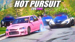 HOT PURSUIT EVO PINK ! KEPOLISIAN KEWALAHAN MENANGKAP KEI O'CONNER BAWA EVO PINK !!! GTA 5 ROLEPLAY