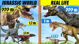 Jurassic World Dinosaur and Real Life Dinosaur Size Comparison | SPORE