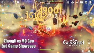 Genshin Impact - Zhongli vs MC Geo EndGame All Domain Artifacts 90 Gameplay - No Food