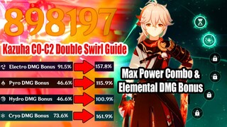 Kazuha C0-C2 Double Swirl Advanced Combo Guide - How To increase Your Max Elemental DMG Bonus