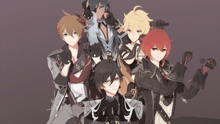 【MMD 原神 / Genshin Impact 】Love Hunter 【 Aether , Diluc , Childe , Zhongli , Kaeya】