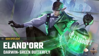 Skin Spotlight | Eland'orr Darwin: Green Butterfly | Arena of Valor - TiMi