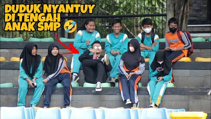 DUDUK DI TENGAH ANAK SMP PADA KUMPUL🤭KOCAK PARAH 🤣