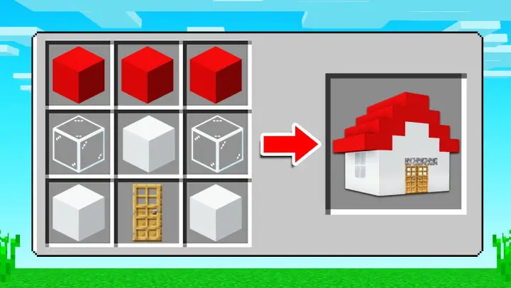 How To CRAFT a HOUSE In MINECRAFT! (any block)