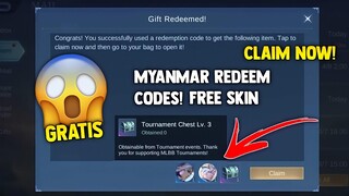 MYANMAR MSC REDEEM CODE SKIN AND MORE REWARDS! 😮 (CLAIM NOW!) | MOBILE LEGENDS 2022