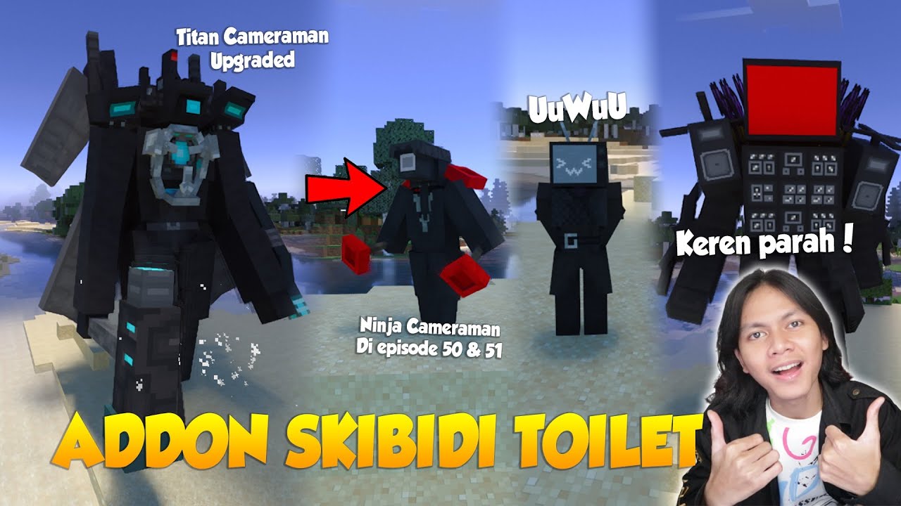 Skibidi toilet VS Cameraman Addon in Minecraft PE 