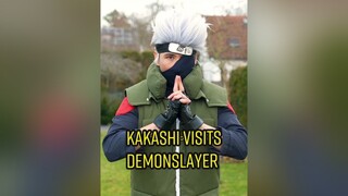 Kakashi visits Demonslayer anime naruto kakashi demonslayer tanjiro giyuu manga fy