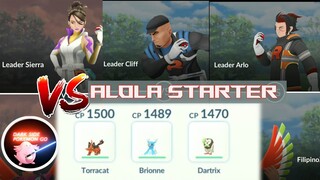 I battled Sierra, Arlo and Cliff under 1500cp pokemon