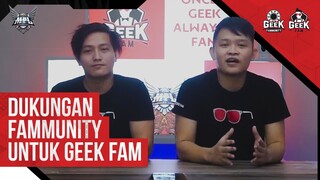 PESAN DAN DUKUNGAN FAMMUNITY UNTUK TIM GEEK FAM