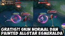 GRATIS?! REVIEW SKIN NORMAL DAN PAINTED ALLSTAR ESMERALDA | MOBILE LEGENDS BANG BANG