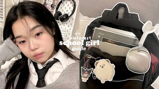 PINTEREST SCHOOL-GIRL 101📓☁️: Romanticizing school, grwm, room tour, studying etc.