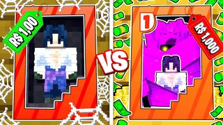 BRINQUEDO DE $1 VS BRINQUEDO DE $1000 DO SASUKE no MINECRAFT