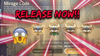 OFFICIAL MIRAGE CODE + SUMMON HERO 😱😱 | Mobile Legends: Adventure