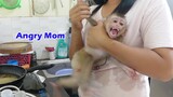 Little Maki Cry  Seizures Angry When Mom Capture His Nipple Milk | Mom Clean With Hot Water