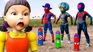 TEAM SPIDER MAN & Mommy Long Les, POPPY DOLL VS Doll Squid Game  Challenge | Scary Teacher 3D IRL
