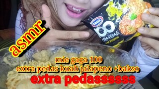 ASMR MIE GAGA 100 EXTRA PEDAS KUAH JALAPENO + BAKSO