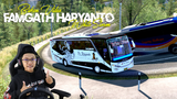 Bus Haryanto 059 Melewati Tikungan Tajam di Sumatra
