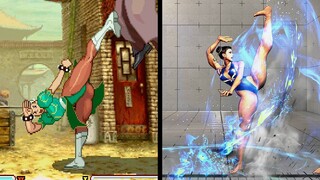 Evolution of Chun Li's Senretsukyaku & Hoyokusen (1994-2022)