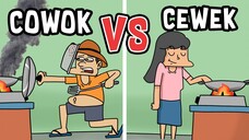 Cewek Cantik VS Cowok Wibu Saat Masak | Kartun Acing Lucu