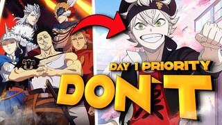 GLOBAL DAY 1 MISTAKES YOU SHOULD AVOID!!! (Global Day 1 Priority) in Black Clover Mobile