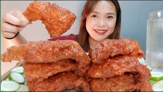 EXTRA HOT SWEET AND  SPICY QUARTER LEG CHICKEN MUKBANG