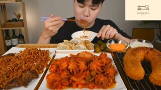 Mukbang mì và hải sản p2 #anngon