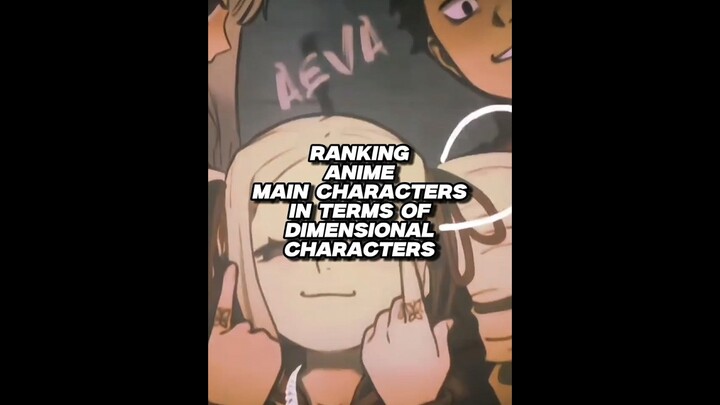 Ranking Anime Main Characters in terms of DIMENSIONAL CHARACTER