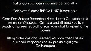 Katja Loom Academy Course Ecommerce Analytics Mastery Download