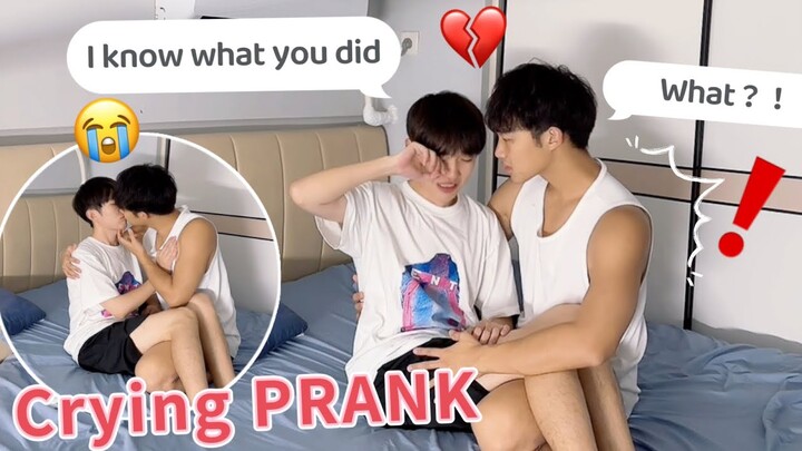 Saying To Boyfriend: "I Know What You Did💔" And Then Breaking Down Crying😭...Gay Couple Crying Prank