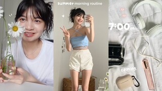 Relaxing Summer Morning Routine (7:00 am, Comforting Reset Day & How I wake up early)