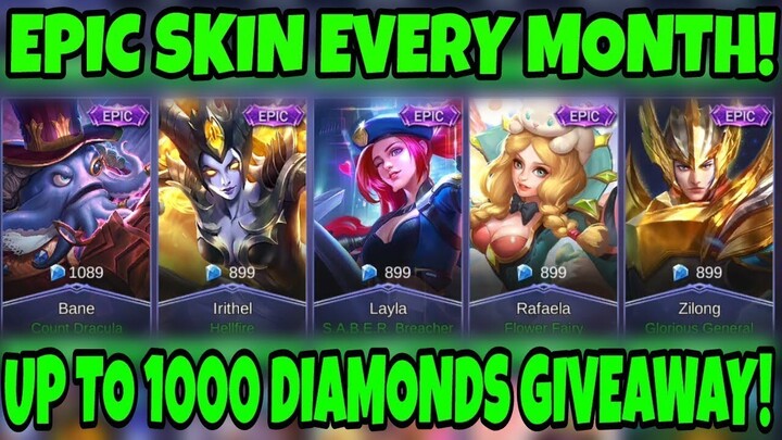 UPGRADED SKIN GIVEAWAY | 899 DIAS | PER PERSON   Mobile Legends