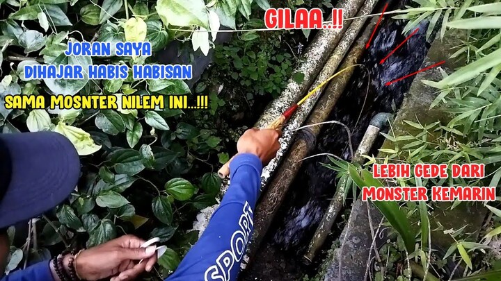 Mancing Di Selokan Perumahan Warga (Part2) || KALI INI MONSTERNYA LEBIH GEDE BROO!!