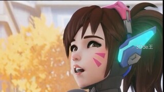 Overwatch D.Va was standing when suddenly something big popped up... [3D/Author: Bewyx]