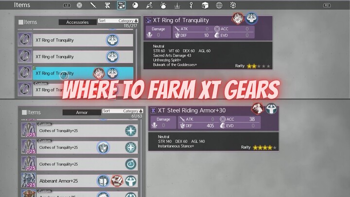 Sword Art Online Alicization Lycoris Where To Farm XT Gears