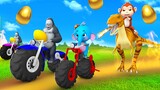 Monkey and Dinosaur Saves Golden Egg Robbery by Gorilla | Funny Animals Comedy 3D Animated Videos