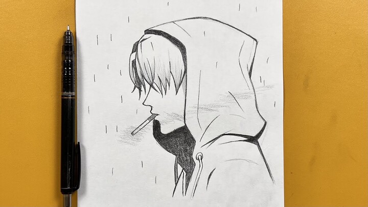 Anime drawing sad man HD wallpapers  Pxfuel