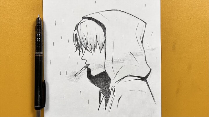 Althea shar  Sad Anime Boy Crying In The Rain Drawing Sad Anime Boy Crying  In The Rain Alone  Great Drawing Sad Anime Boy Crying In The Rain Drawing  Sad Anime